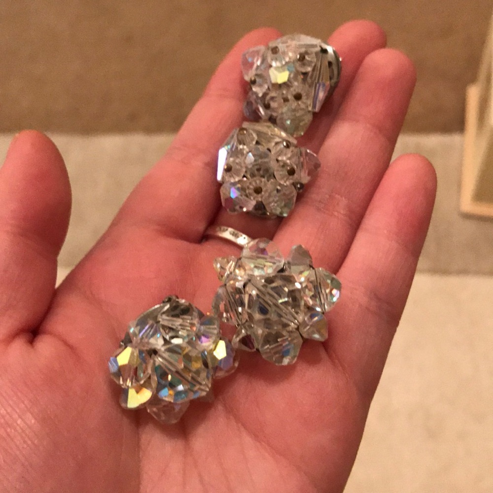 Two sets of clip on earrings